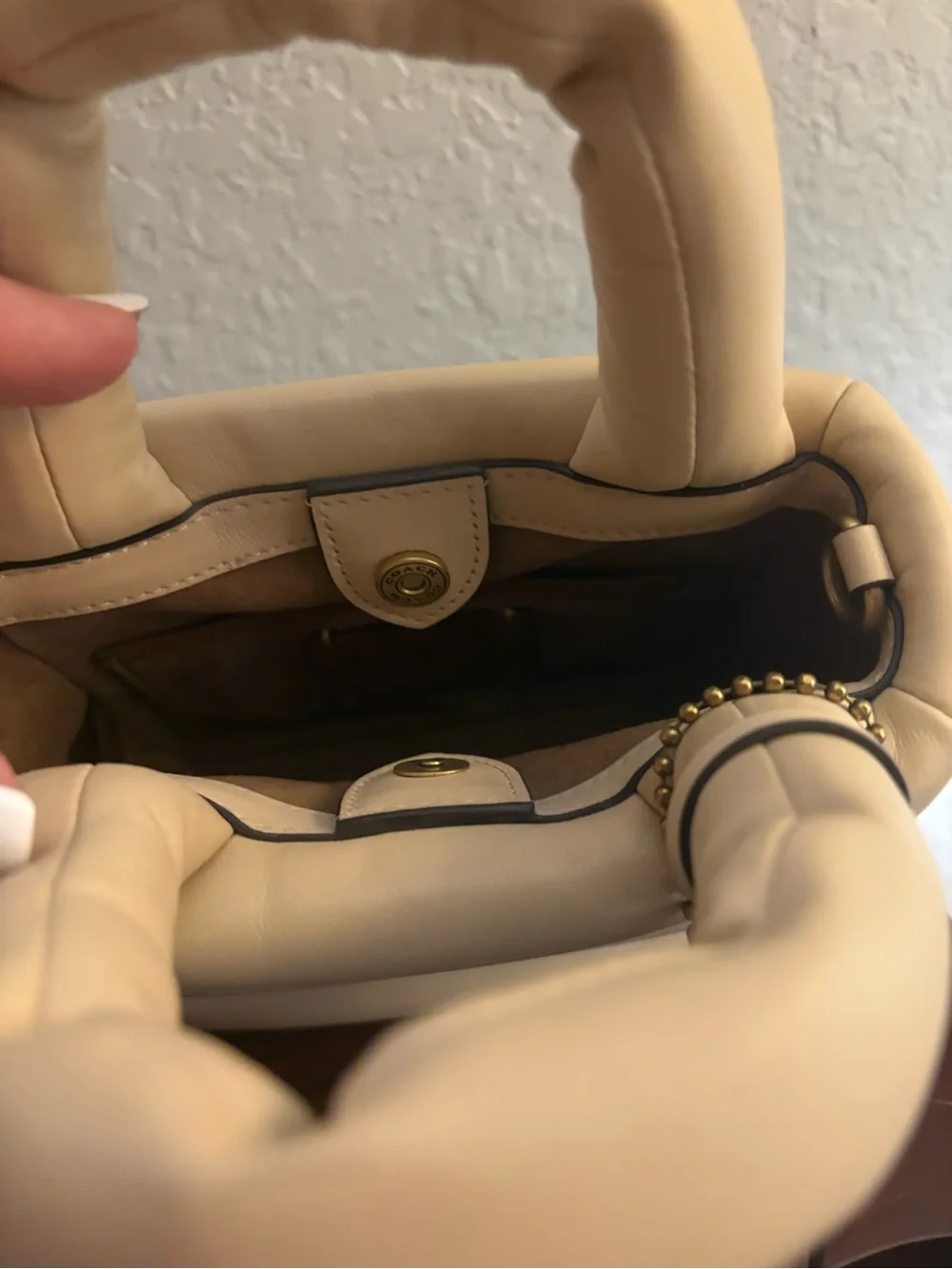 Coach Padded Mini Top-Handle Bag in Cream